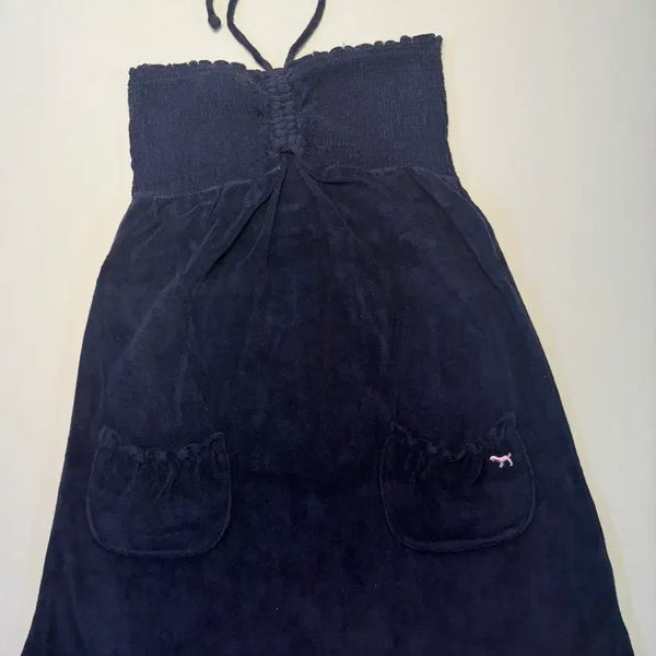 [BUNJANG] Nylon Pink Terry Halterneck Dress / 나일론핑크 테리원단 홀터넥 원피스