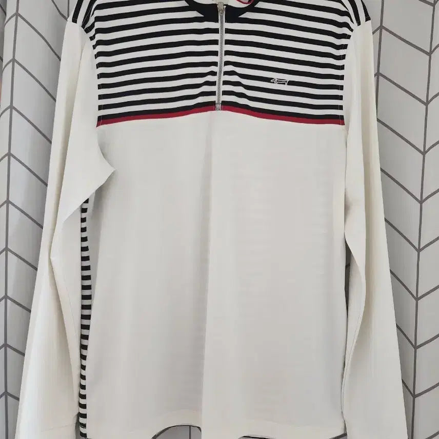 [BUNJANG] Louis Castel Striped Zip-Up Long Sleeve T-Shirt Size 105 / 루이까스텔 단가라 집업 긴팔 티셔츠 105