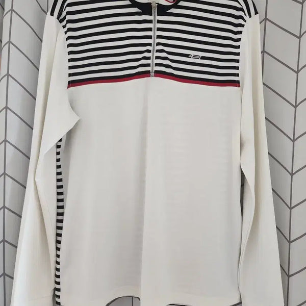 [BUNJANG] Louis Castel Striped Zip-Up Long Sleeve T-Shirt Size 105 / 루이까스텔 단가라 집업 긴팔 티셔츠 105