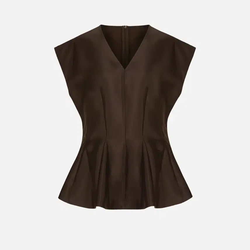 [BUNJANG] The Loran Silk Blouse Brown / 더로랑 실크 블라우스 브라운