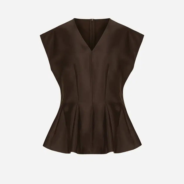 [BUNJANG] The Loran Silk Blouse Brown / 더로랑 실크 블라우스 브라운