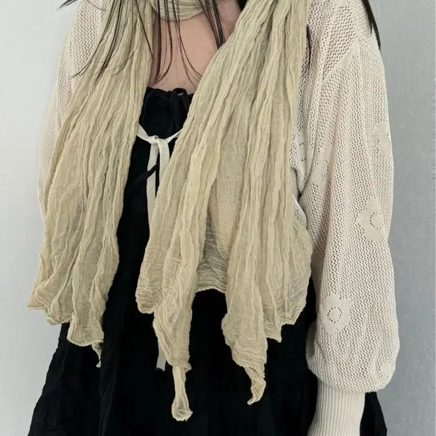 [BUNJANG] Natural Crinkle Gauze Scarf / 내추럴 크링클 거즈 스카프