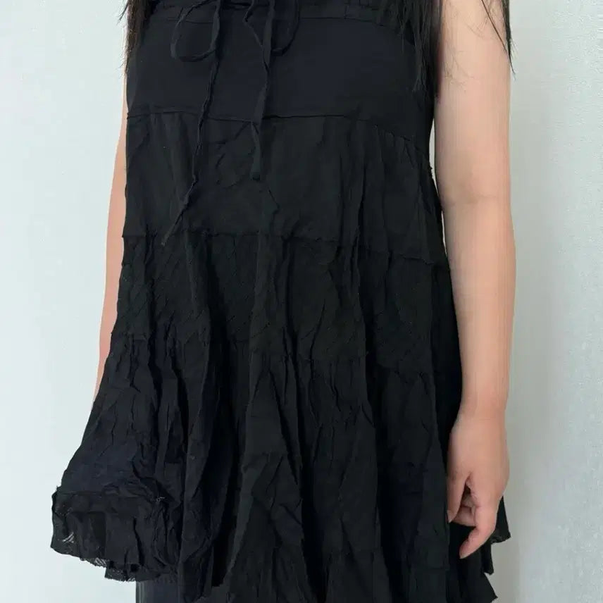 [BUNJANG] Black Tiered Camisole Dress / 블랙 티어드 캐미솔 원피스