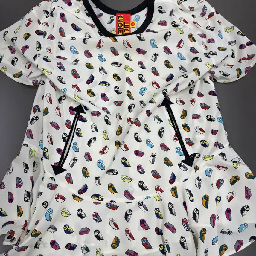 [BUNJANG] Lucky Chouette Owl Pattern Dress / 럭키슈에뜨 원피스