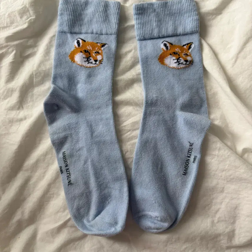 [BUNJANG] Maison Kitsuné Pale Blue Socks / 새상품 :) 메종키츠네 양말 삭스 페일블루