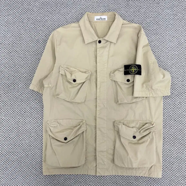 [BUNJANG] Stone Island Pocket Short Sleeve Shirt L Beige / [L]스톤아일랜드 포켓 반팔 셔츠