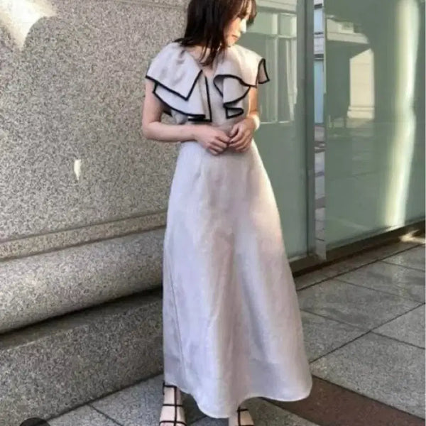 [BUNJANG] Snidel Frill Collar Dress / 스나이델 프릴 카라 원피스 스나계 양산형 snidel