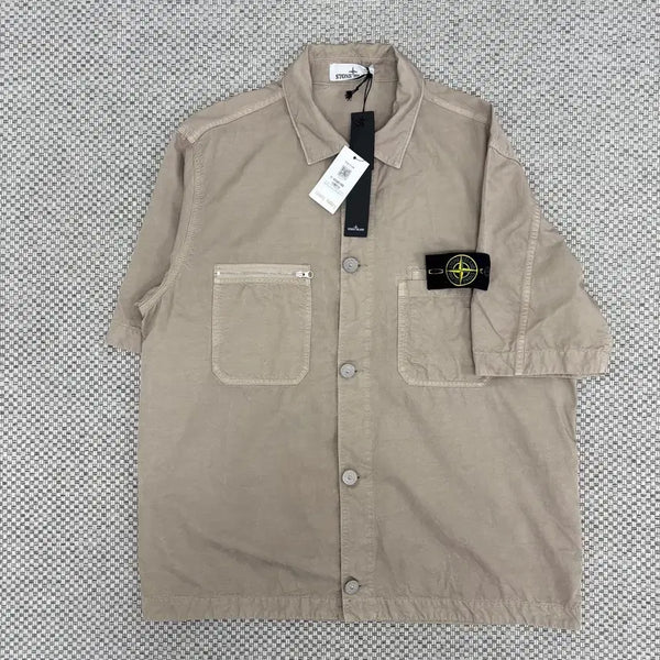 [BUNJANG] Stone Island Pocket Short Sleeve Shirt M Beige / [M]스톤아일랜드 포켓 반팔 셔츠