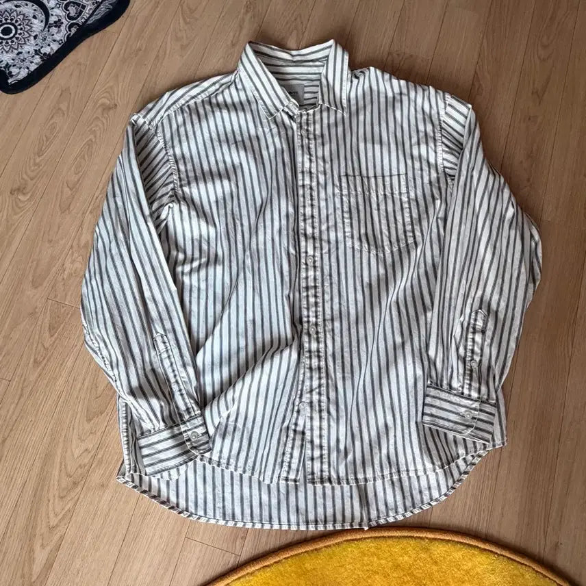 [BUNJANG] Carhartt Striped Shirt Black/White / 칼하트 스트라이프 셔츠 블랙화이트