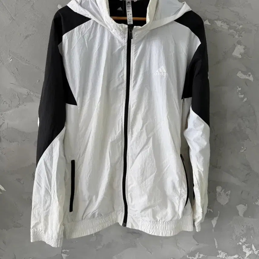 [BUNJANG] Adidas Colorblock Windbreaker Hooded Jacket 2XL / 아디다스 바람막이 후드 자켓 2xl