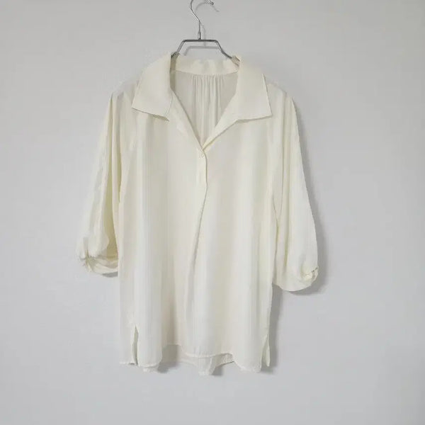 [BUNJANG] Thin Cream Summer Shirt / 얇은 여름 크림색 셔츠