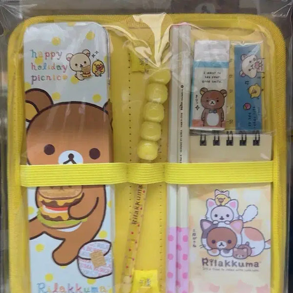 [BUNJANG] Rilakkuma Classic Stationery Set Deco Pen Case / 리락쿠마 문구 세트 고전 다꾸 필통