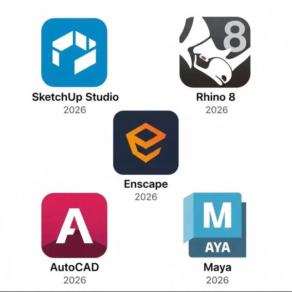 [BUNJANG] Rhino 8, Enscape 2026, SketchUp 2026, AutoCAD 2026, Maya 2026 - Lifetime License Bundle / [2026 최신] 라이노8 엔스케이프 스케치업 오토캐드 마야 2026