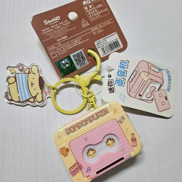 [BUNJANG] Sanrio Pompompurin Cassette Tape Recorder Keychain (New) / (새상품) 산리오 정품 카세트 녹음기 키링 폼폼푸린