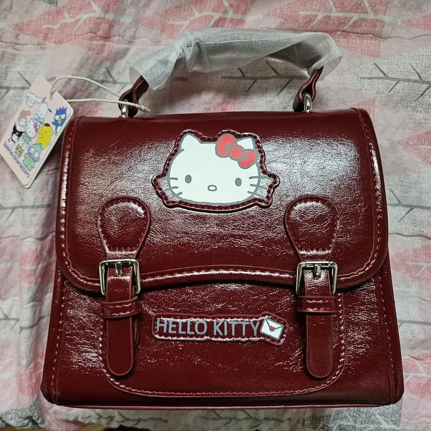 [BUNJANG] Hello Kitty Burgundy Tote Bag / 헬로키티 여성 토트백 버건디