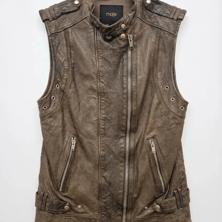 [BUNJANG] Maje Lambskin Rider Vest / 마쥬 양가죽 라이더 베스트 1