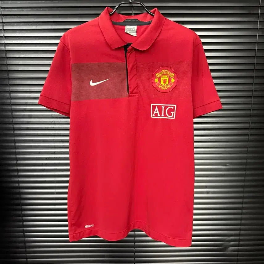 [BUNJANG] Nike Manchester United Park Ji-Sung Short Sleeve Polo Jersey (Size M) / 나이키 맨체스터 유나이티드 맨유 레드 축구 유니폼 카라티 반팔 박지성 M