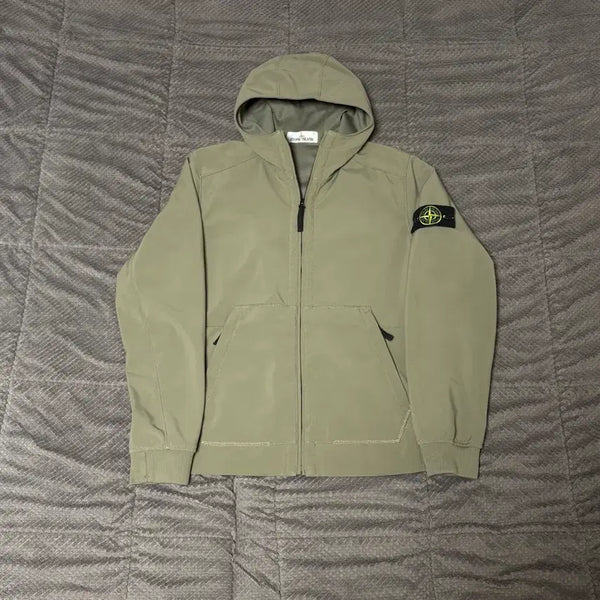 [BUNJANG] Stone Island Light Soft Shell Jacket - Khaki (Size M) / 스톤아일랜드 라이트 소프트쉘 자켓 카키 m사이즈