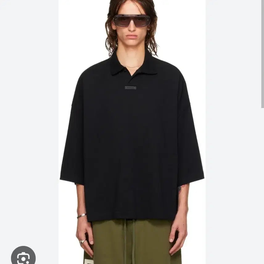 [BUNJANG] Fear of God Essentials Pique Polo T-Shirt Black M / 피어오브갓 에센셜 피케폴로 티셔츠 블랙 m