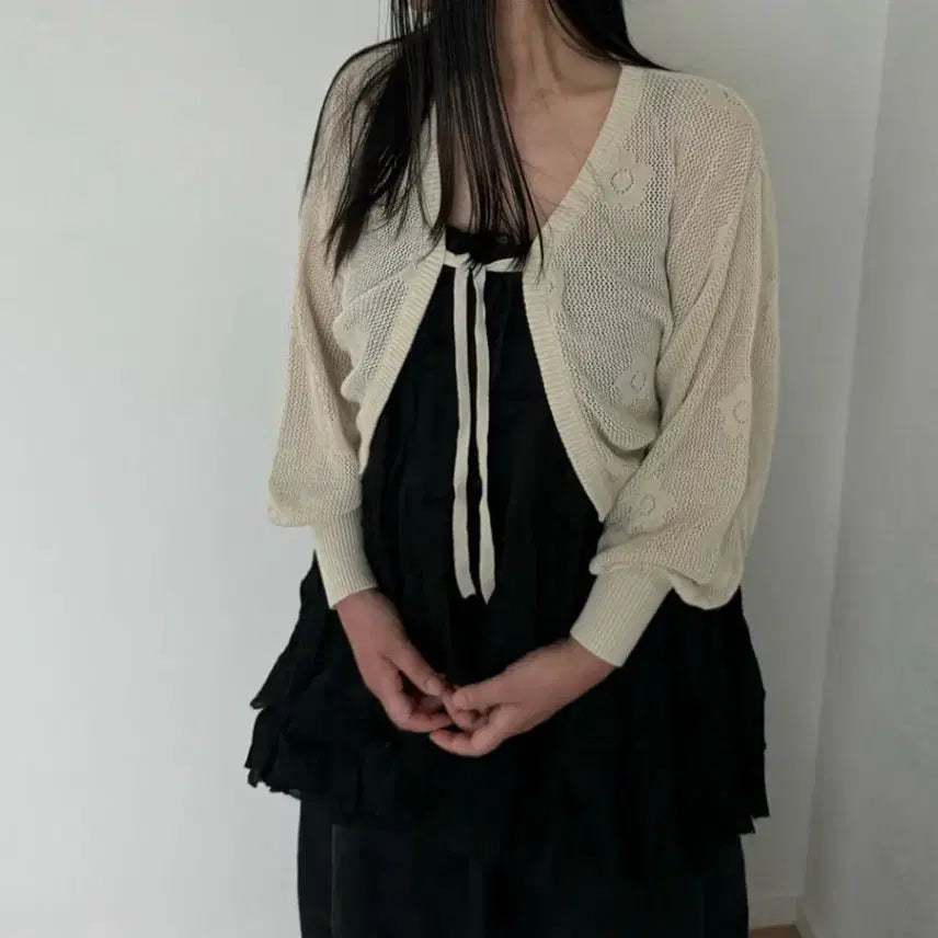 [BUNJANG] Mary Quant Daisy Knit Cardigan / 메리퀀트 데이지 니트 가디건