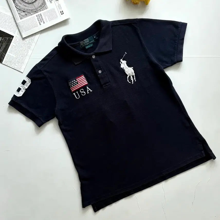 [BUNJANG] Polo Ralph Lauren Big Pony Chief Keef USA T-Shirt / Polo 폴로랄프로렌 빅포니 치프키프 USA 카라티