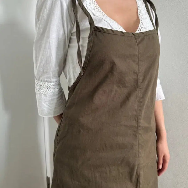 [BUNJANG] Lace-Up Camisole Dress / 백 레이스업 캐미솔 원피스