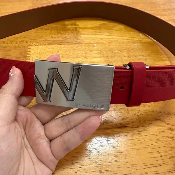[BUNJANG] Wangle Red Logo Buckle Belt / WANGLE 벨트 레드