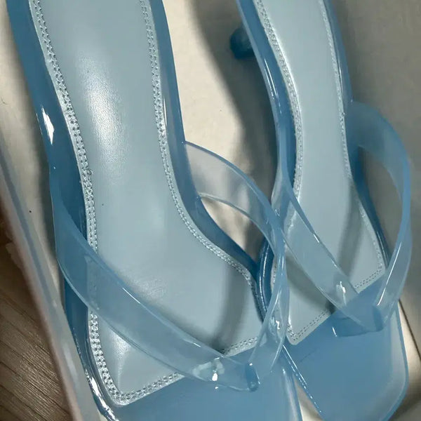 [BUNJANG] Clear Jelly Slides Sandals Blue Size 240 / 투명 젤리 쪼리 블루 240