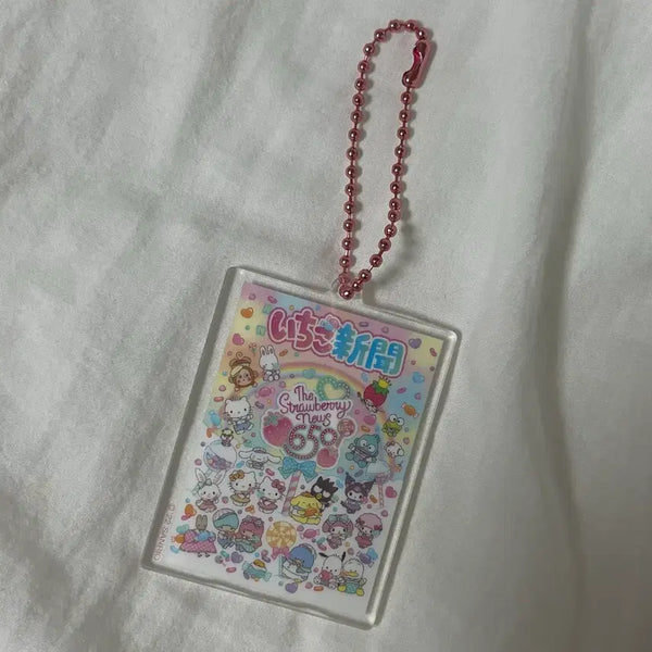 [BUNJANG] Sanrio Ichigo Shimbun Supplement Cover Keychain / 산리오 이치고 신문 부록 표지 키링