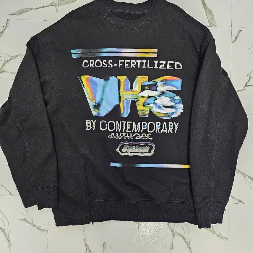 [BUNJANG] System Homme VHS Printing Sweatshirt Black / 시스템옴므 스웻셔츠 검정 VHS 프린팅 100