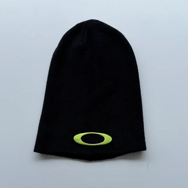[BUNJANG] Oakley Embroidered Logo Beanie (Black/Neon Green) / OAKLEY 오클리 자수 로고 비니 (블랙/네온그린)