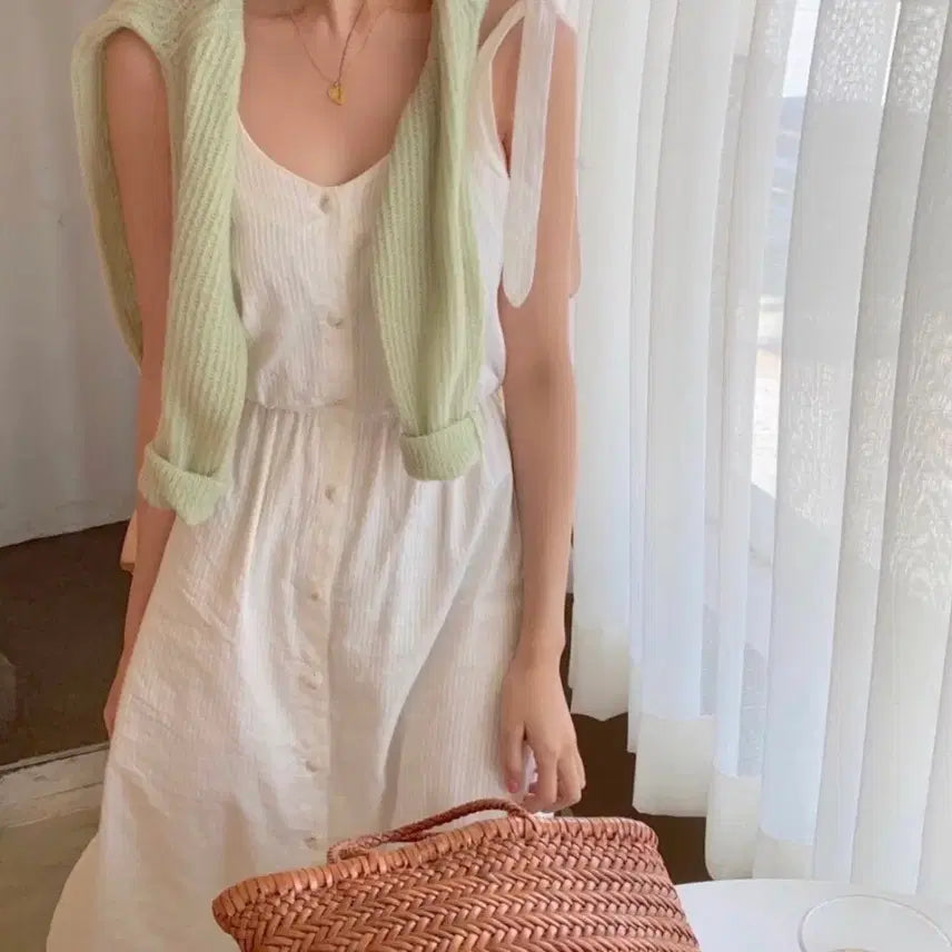 [BUNJANG] SkinnyPig Linen Beach Dress / skinnypig beach dress         르베인 온트 리넨느