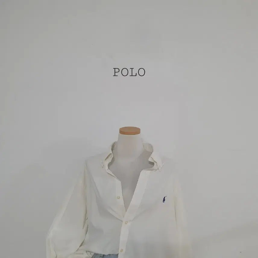 [BUNJANG] Polo Ralph Lauren Cream Ivory Pony Logo Overfit Cotton Shirt XL / No.26070118 폴로 랄프로렌 크림아이보리 셔츠