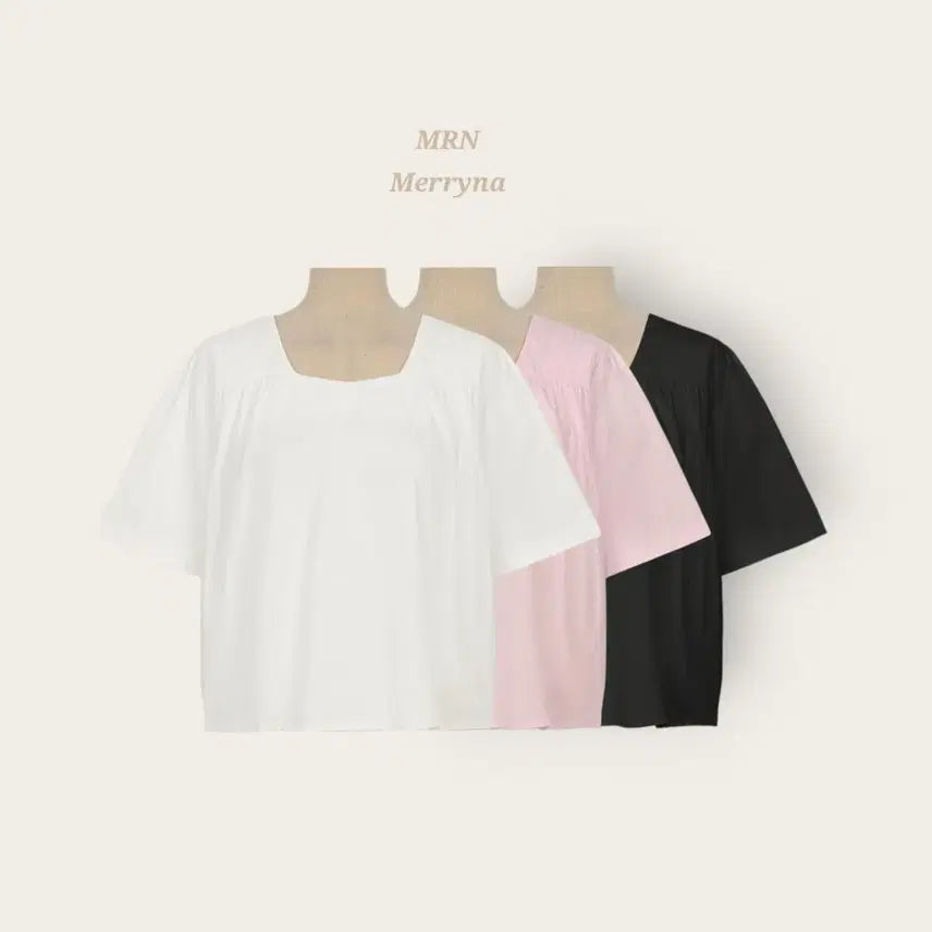 [BUNJANG] Merryna Shirring Square Neck Blouse 3 Colors / [빠른배송] 셔링 스퀘어 블라우스 3color