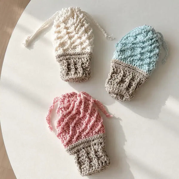 [BUNJANG] Handmade Soft Cream Knit Pouch / 소프트크림 뜨개파우치 아이스크림 여름