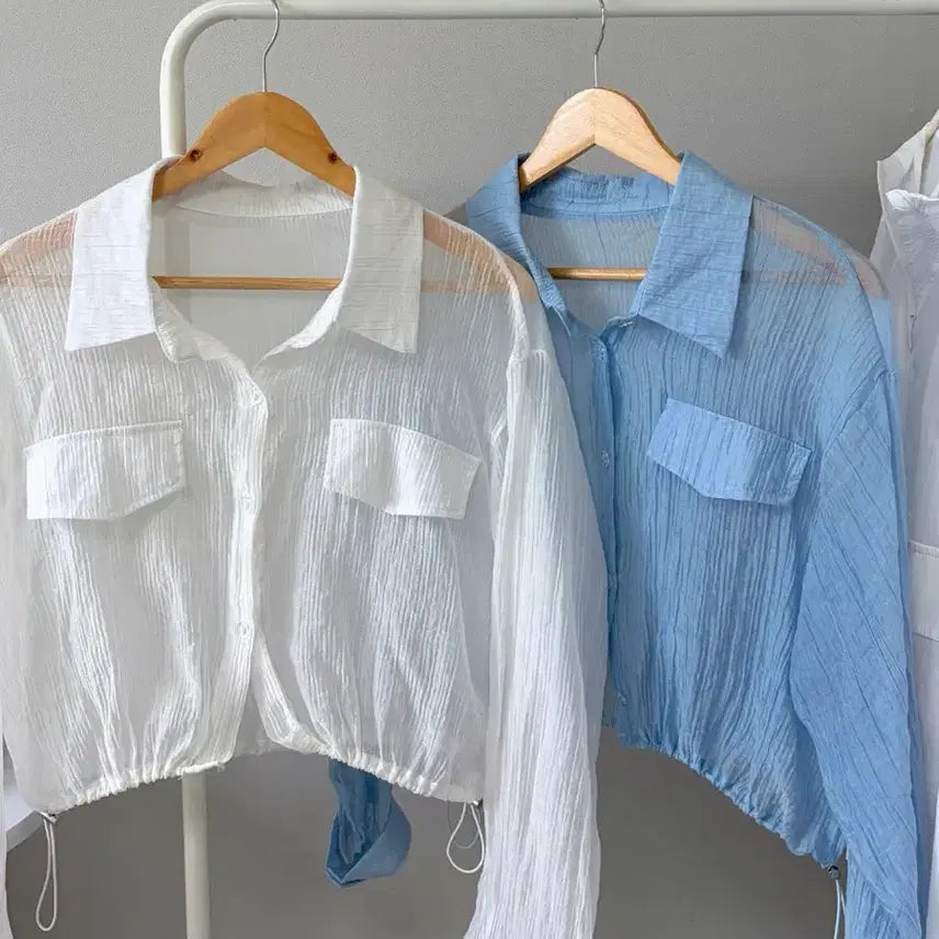 [BUNJANG] Shirring Hem Cardigan / 셔츠 가디건 살안타 봄 여름 가디건 얇은