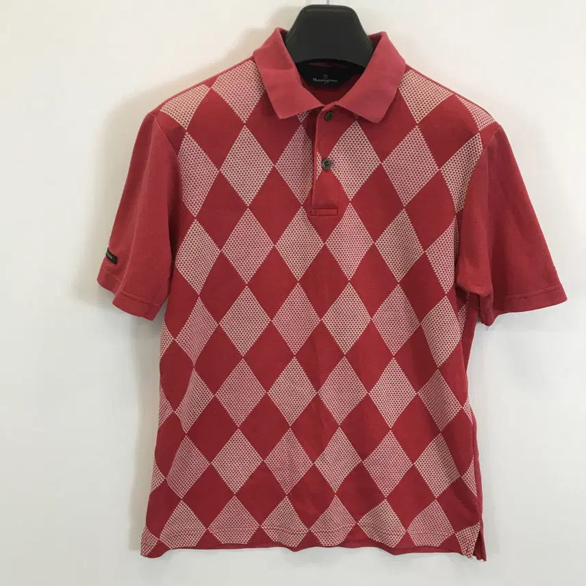 [BUNJANG] Munsingwear Golf Argyle Pattern Polo T-shirt / 먼싱웨어골프 아가일 패턴카라티 JPN [L]