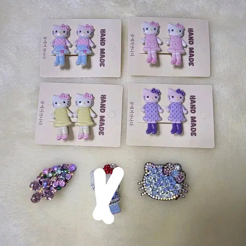 [BUNJANG] Hello Kitty Hair Claw Clip Set / 키티 헤어집게핀 세트