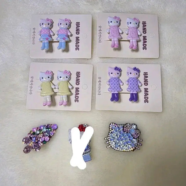 [BUNJANG] Hello Kitty Hair Claw Clip Set / 키티 헤어집게핀 세트
