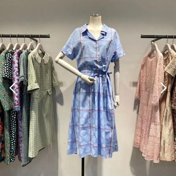 [BUNJANG] Lenibean Polka Dot Check Dress / 레니본 도트체크원피스