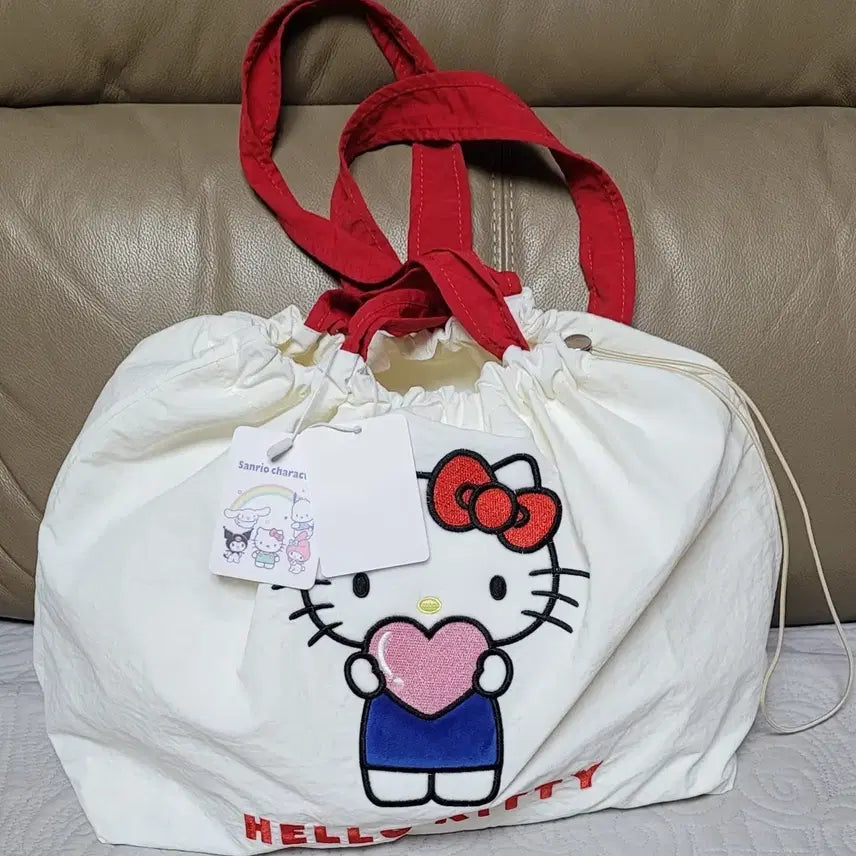 [BUNJANG] Sanrio Hello Kitty Drawstring Style Eco Bag / 산리오 정품 헬로키티 복조리스타일 에코백(새상품)
