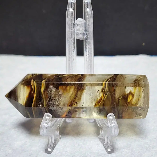 [BUNJANG] Natural Tiger's Eye Obelisk with Stand / 천연 타이거아이석 오벨리스크+받침대