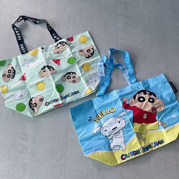 [BUNJANG] Crayon Shin-chan (Shin-chan) Tarpaulin Eco Bag Bundle Set / 짱구는못말려 크레용신짱 타포린백 에코백 2개 일괄