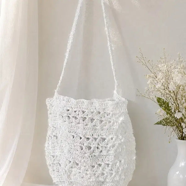 [BUNJANG] Handmade Aurora Metal Knit Shoulder Bag / 핸드메이드 영롱 그자체 메탈 오로라 뜨개 가방(숄더)