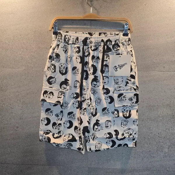 [BUNJANG] UP-SHANGPIN Illustration Pattern Shorts / UP-SHANGPIN 일러스트 패턴 반바지