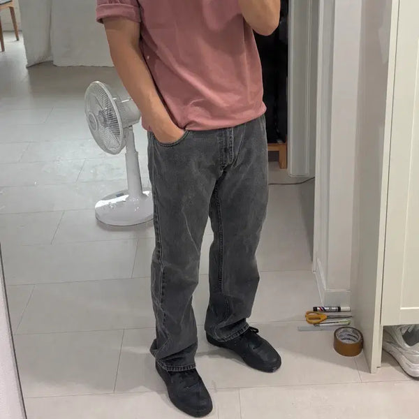 [BUNJANG] 00s Levi's 505 Black Denim Straight Fit Jeans 36x32 / 00s 빈티지 리바이스 505 블랙 데님 36x32