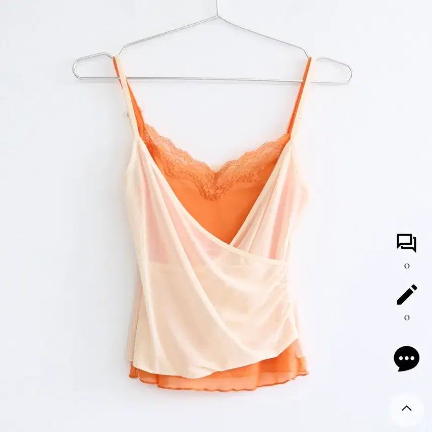 [BUNJANG] Hippie Dppy Double Wrap Lace Sleeveless Orange / 능소화룩/당일배송) 히피디피 더블 랩 레이스 슬리브리스 오렌지