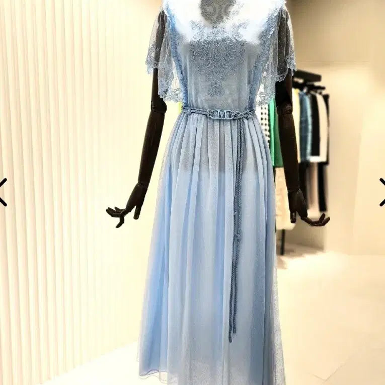 [BUNJANG] MOJO.S.PHINE Sky Blue Lace Dress Set / 모조에스핀 하늘색 레이스원피스