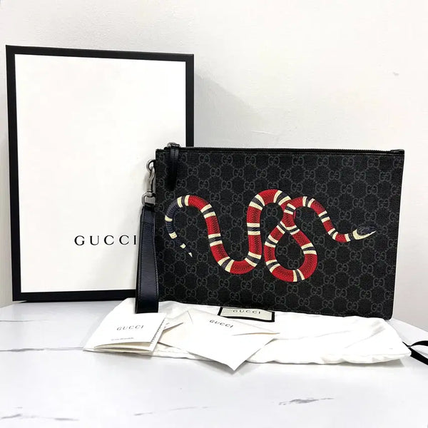 [BUNJANG] Gucci Snake GG Supreme Clutch Bag (473904) / 구찌 스네이크 GG 수프림 클러치백 (473904)