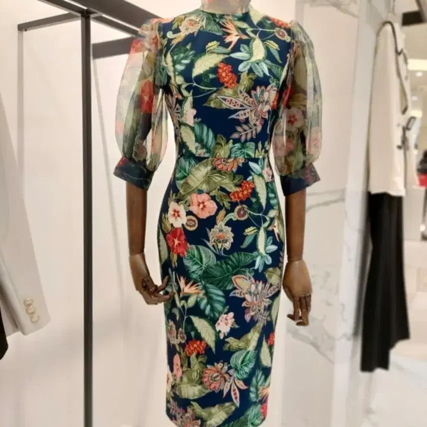 [BUNJANG] Moje Espein Flower Puff Sleeve Dress / 모조에스핀 플라워 퍼프소매 원피스